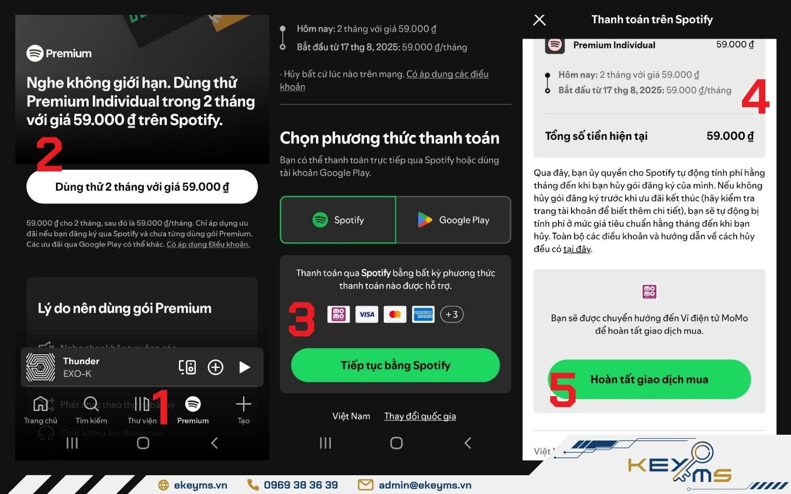 Cách mua Premium trên Spotify bằng điện thoại