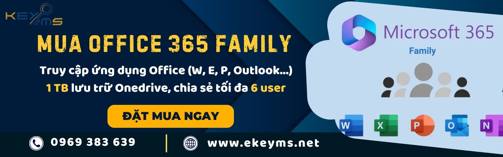 Nâng cấp Office 365 Family bản quyền giá rẻ tại Ekeyms