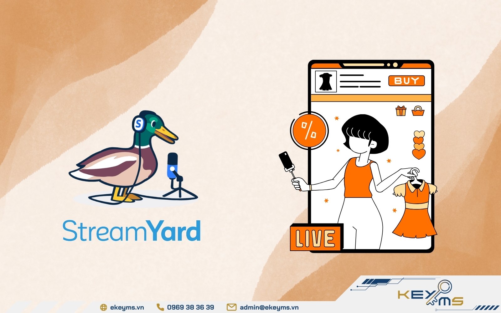 Nâng cấp tài khoản StreamYard, livestream đỉnh cao với Ekeyms