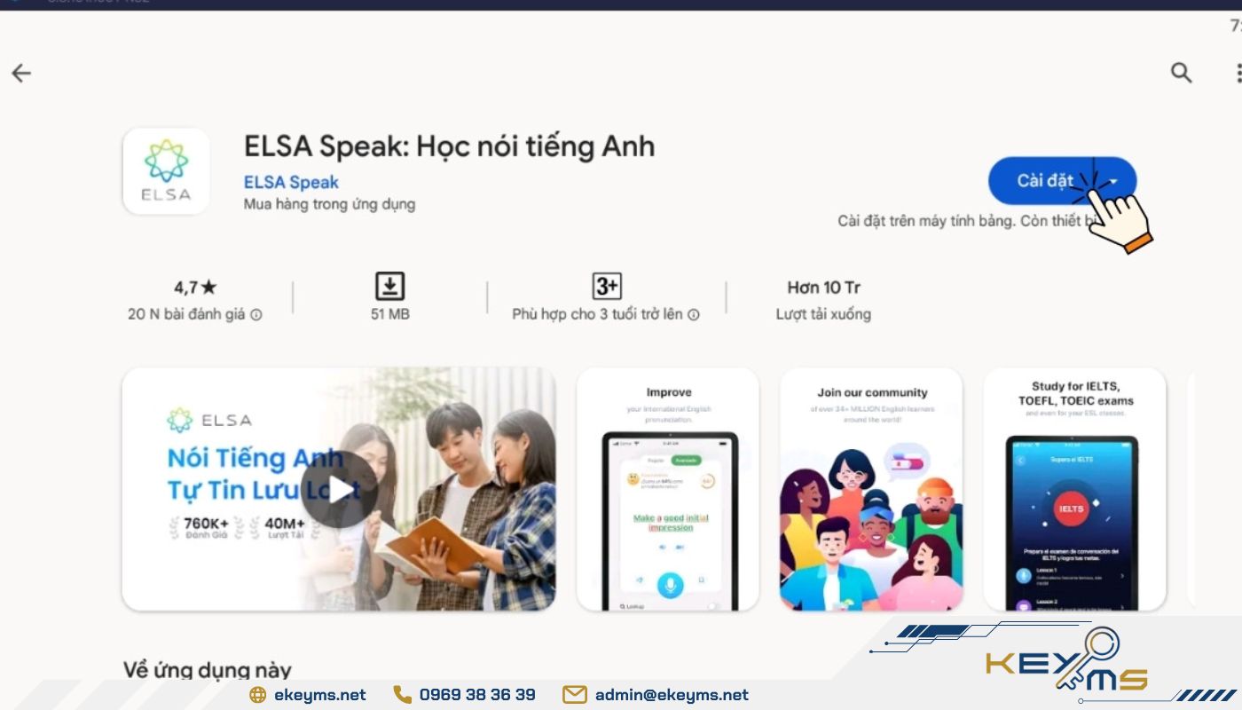 Học tiếng Anh hiệu quả qua ELSA Speak trên máy tính bằng MEmu hoặc BlueStacks