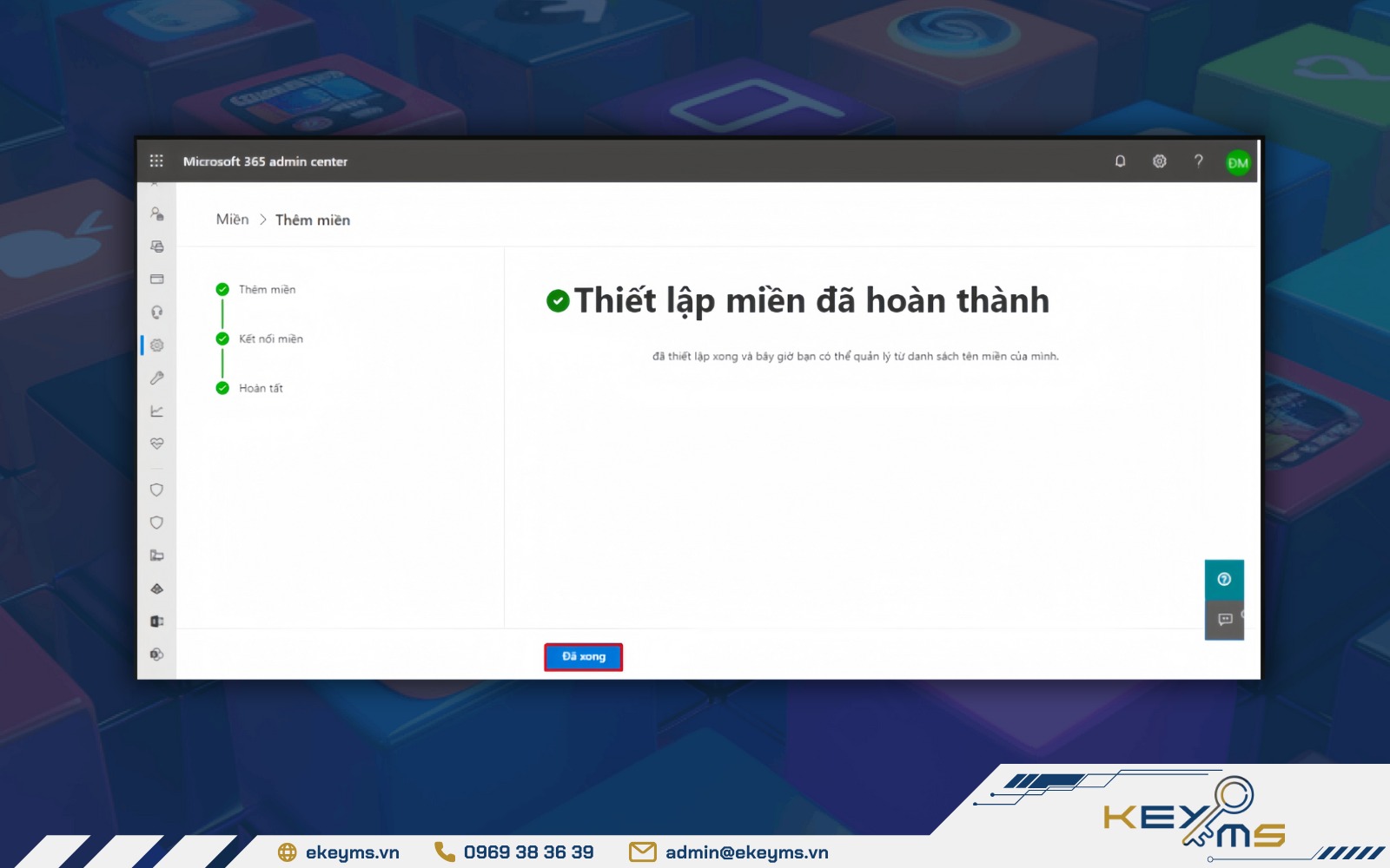 Thêm tên miền thủ công hoặc kết nối với bản ghi tự động trên Office 365