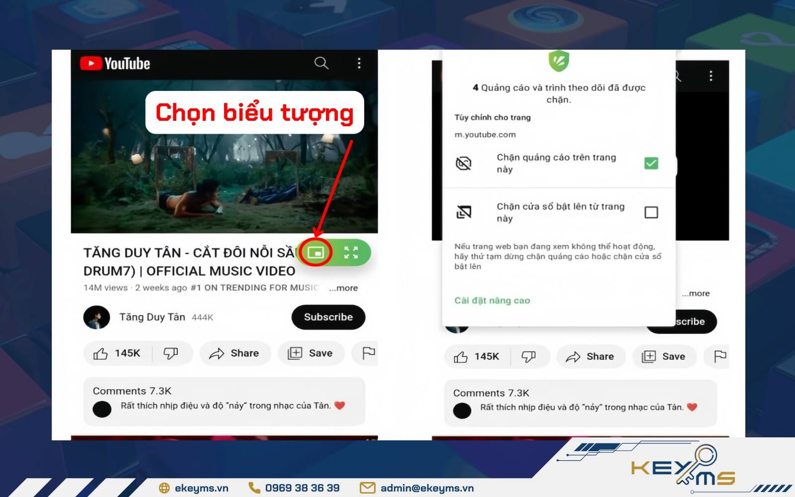 Cách nghe nhạc trên YouTube khi tắt màn hình Samsung Android