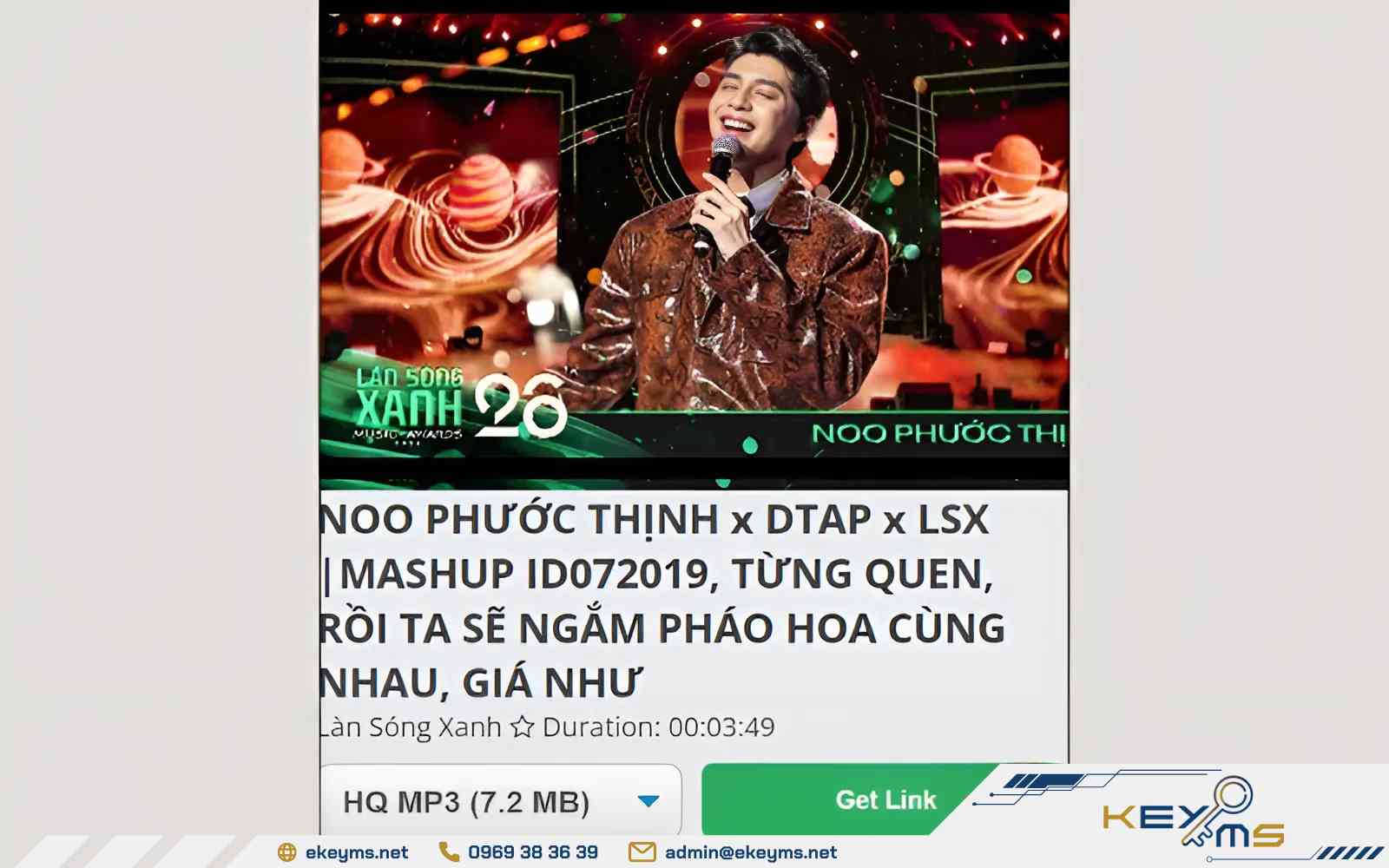 Chọn chất lượng video và nhấn “Get link”