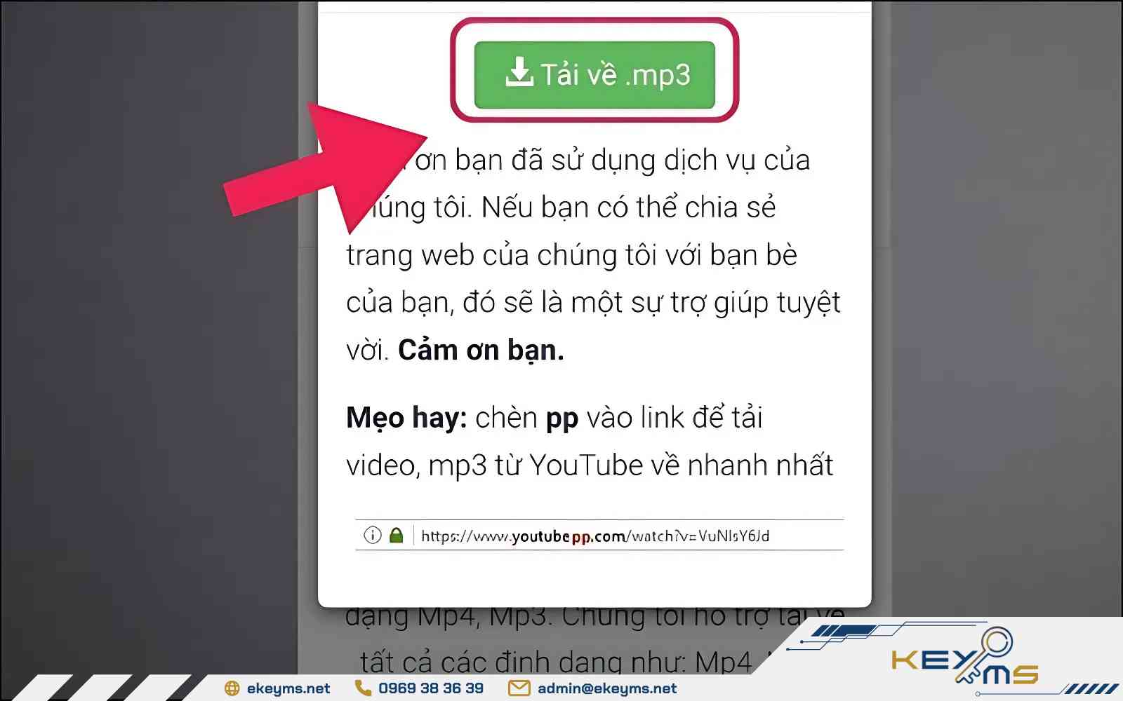 Nhấn vào chữ “Tải về định dạng MP3”
