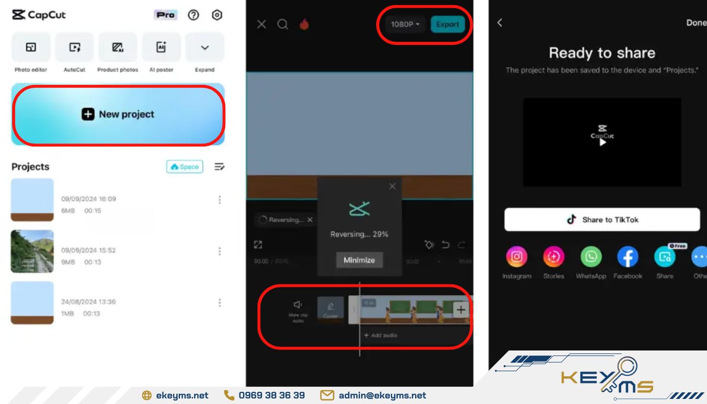 Cách đảo ngược video trên CapCut trên điện thoại di động