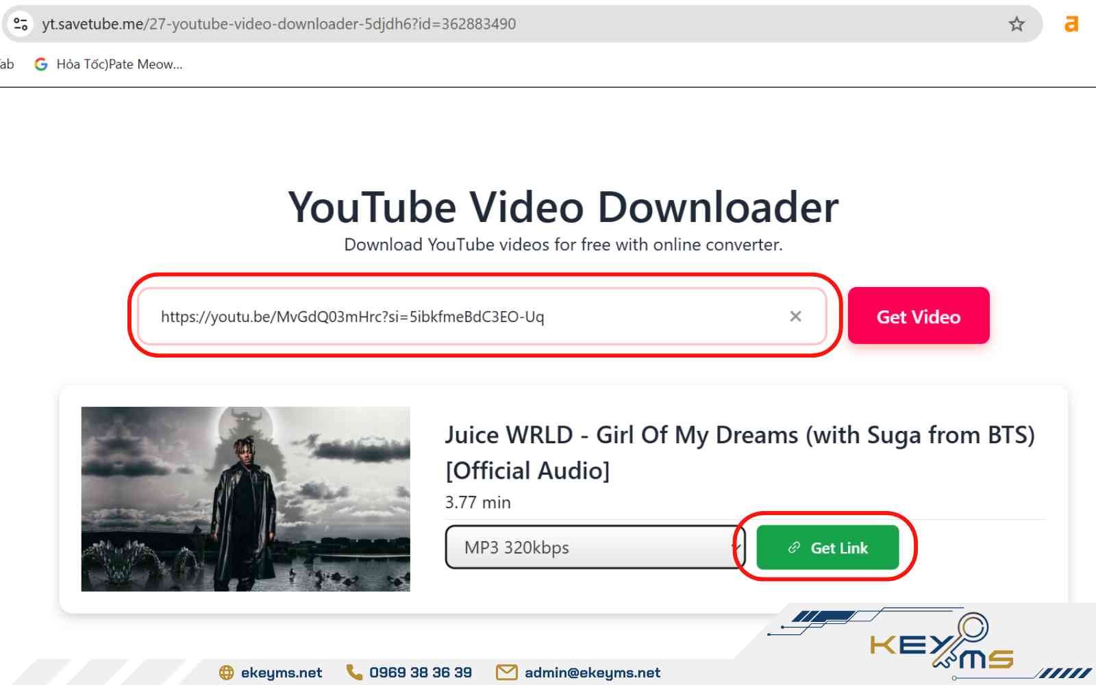 Hướng dẫn chuyển nhạc trên Youtube sang MP3 qua web yt.savetube.me