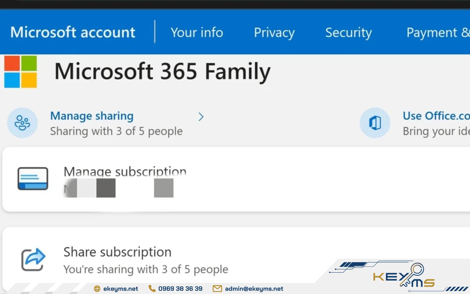 Gói Microsoft Office 365 Family