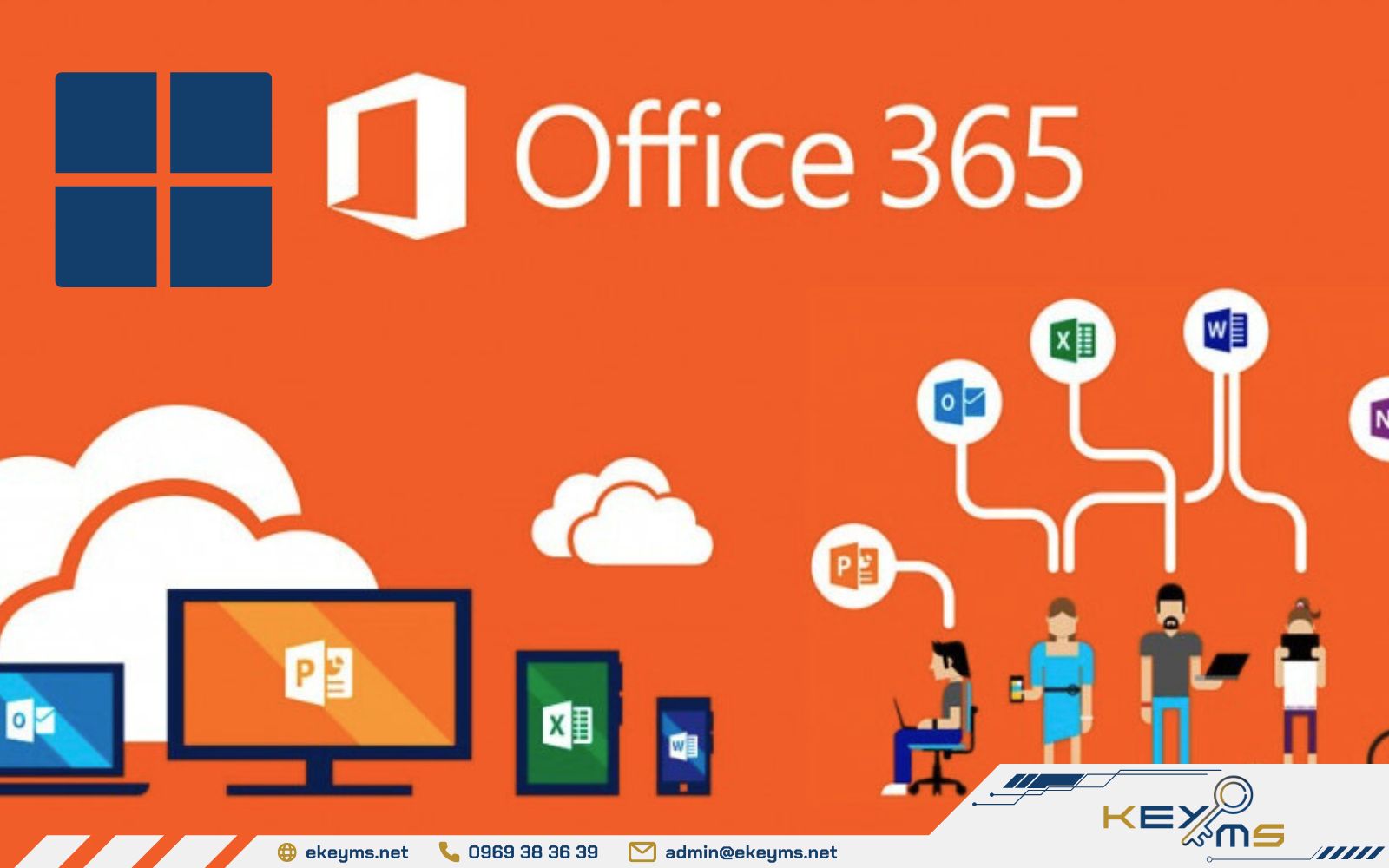 Microsoft 365 gồm các ứng dụng cơ bản như Word, Excel, PowerPoint, Outlook, Teams...