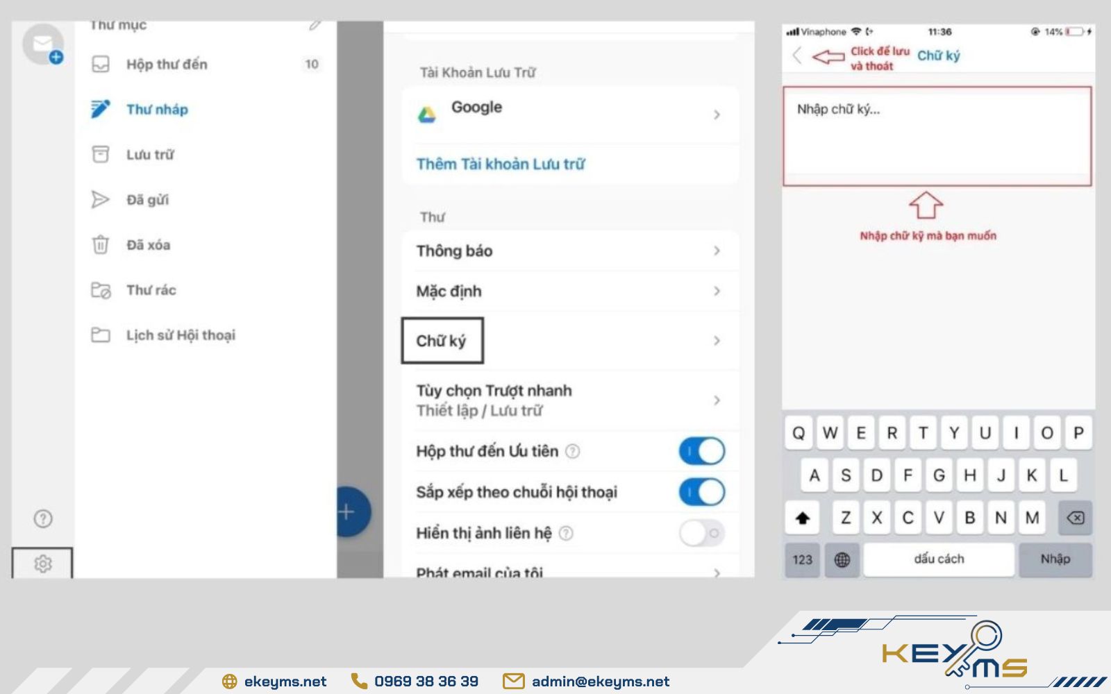 Chi tiết cách tạo chữ ký trong Outlook Office 365 trên điện thoại