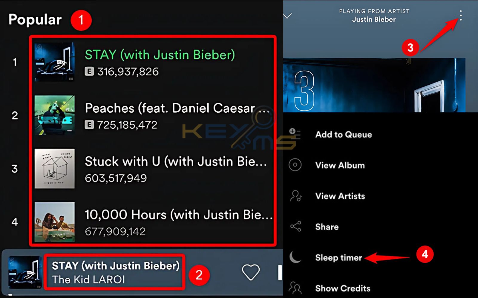 cách hẹn giờ tắt nhạc Spotify bằng điện thoại Android