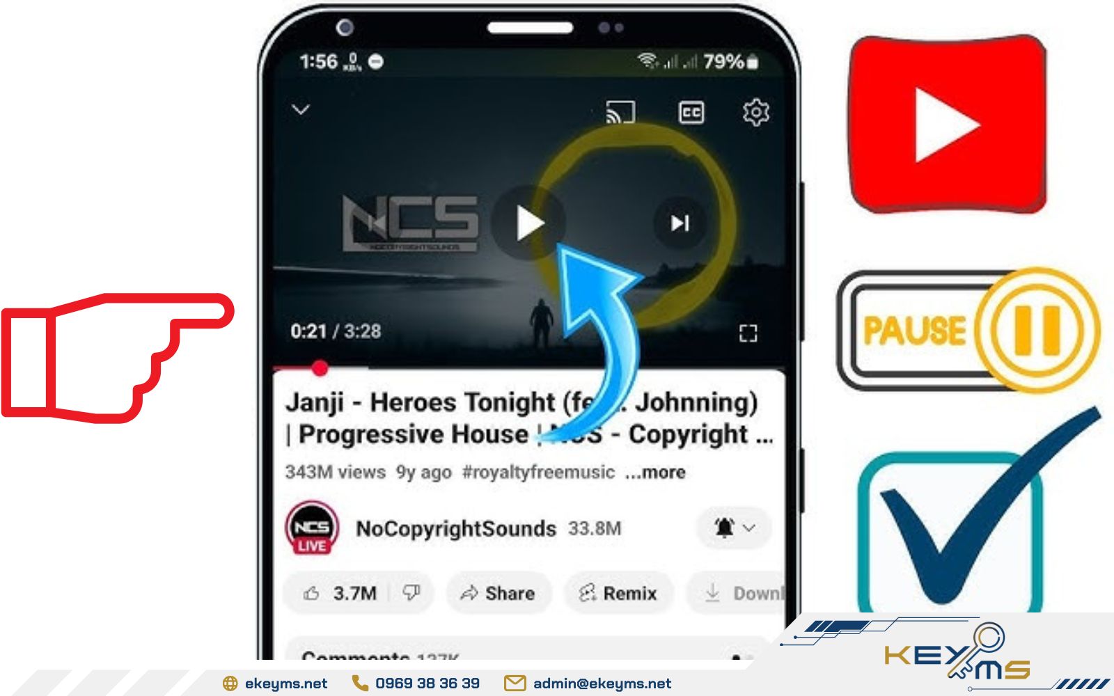 Cách tắt tạm dừng video YouTube trên điện thoại