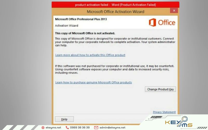 Lỗi bản quyền Microsoft Office 365