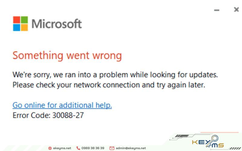 Lỗi không cập nhật được Office 365