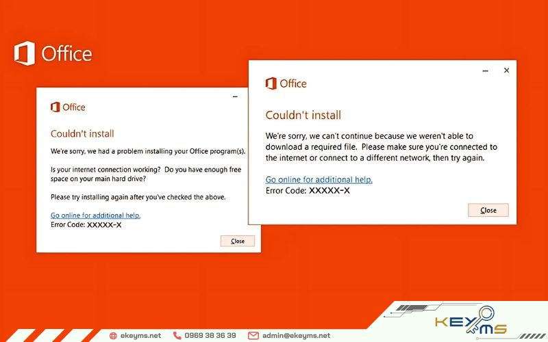 Lỗi không cài được tài khoản Office 365