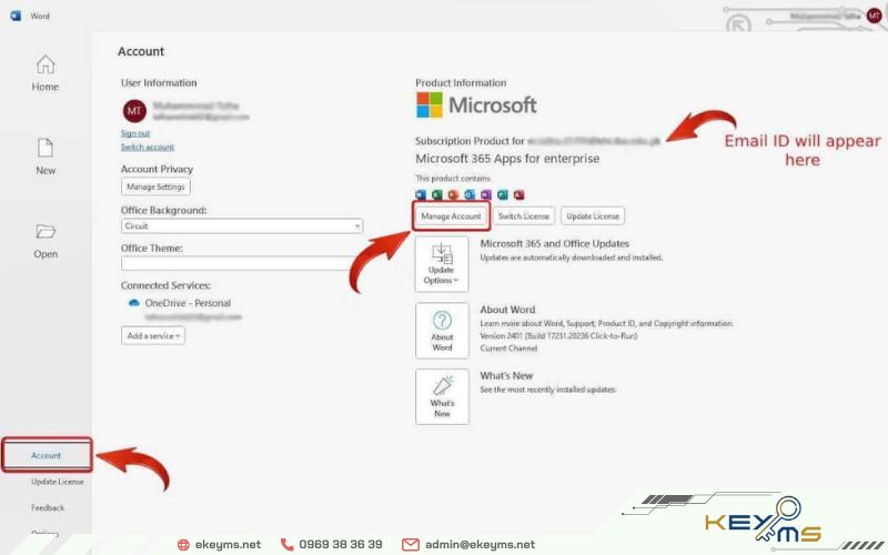 Lỗi kích hoạt tài khoản Office 365