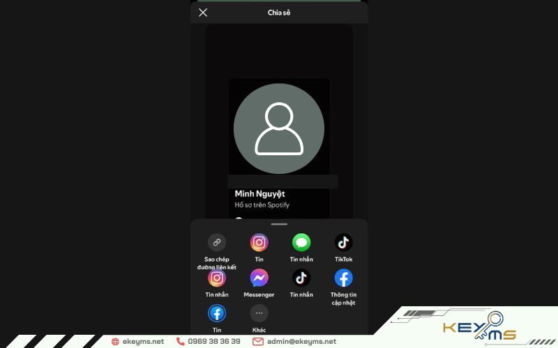 Thêm bạn bè trên Spotify qua liên kết mời tham gia