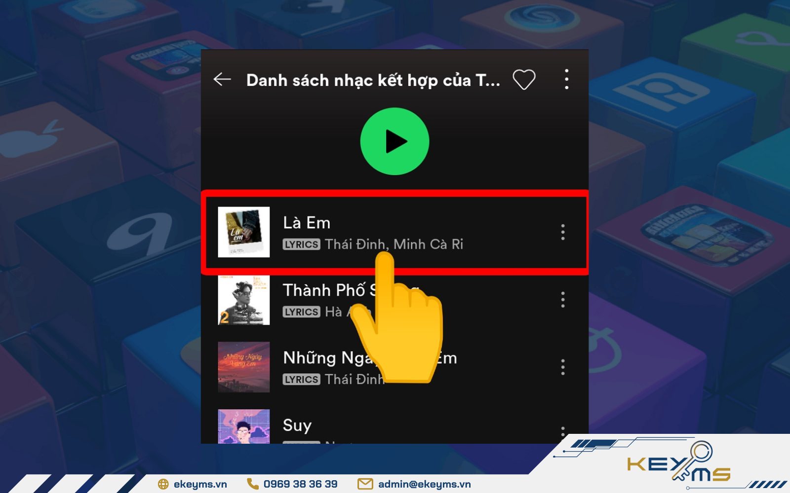 Bước 1 tắt chế độ trộn bài trên Spotify