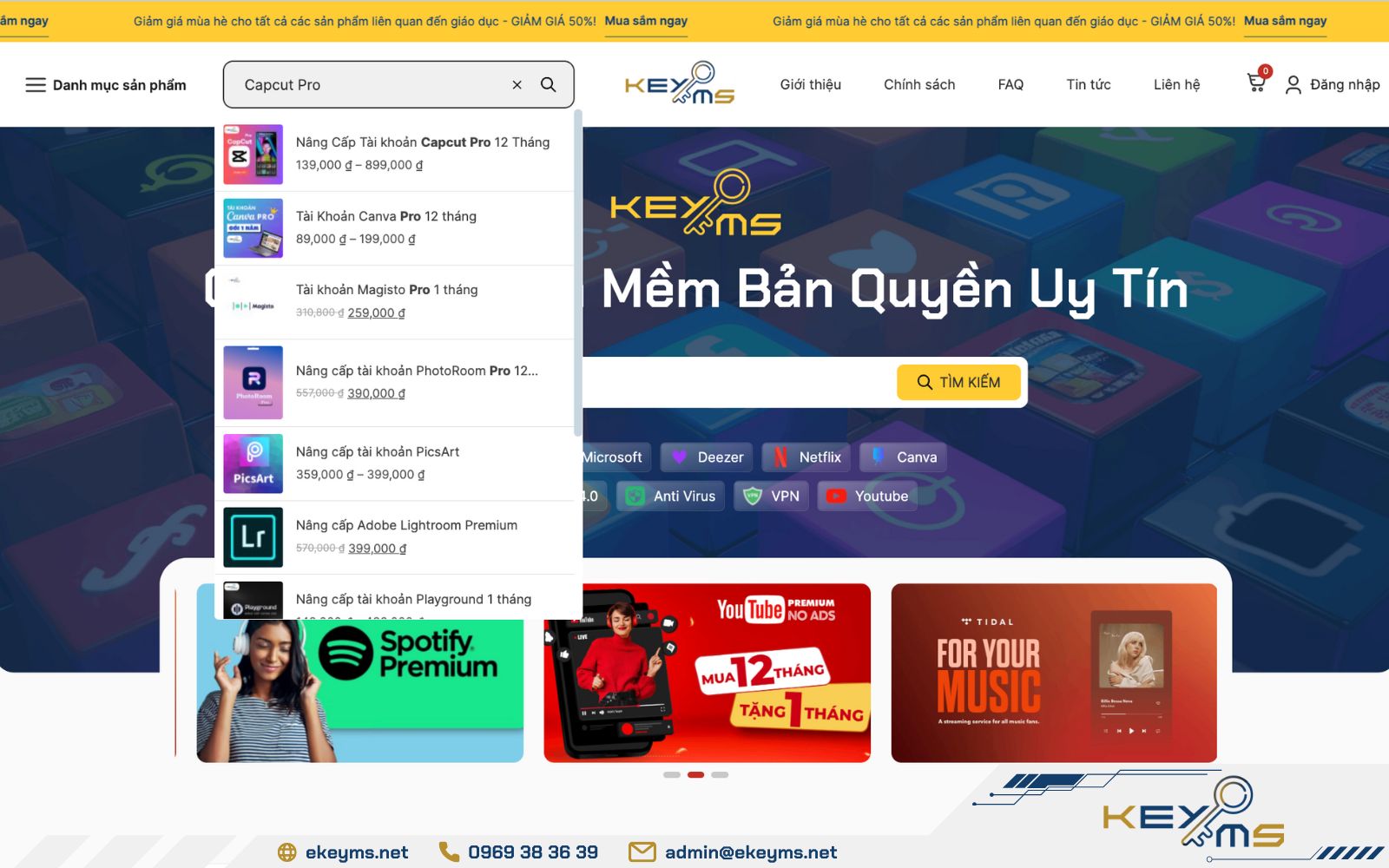 Tìm kiếm tên Capcut Pro