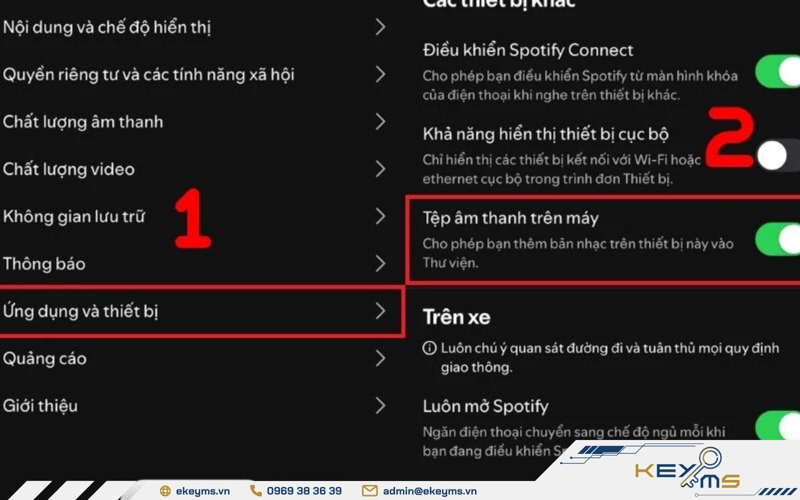 Kích hoạt Tệp âm thanh trên máy