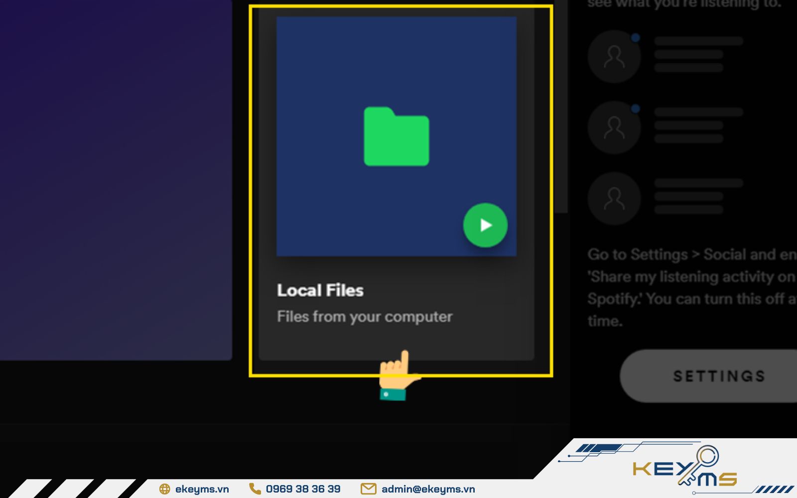 Nhấn vào Local files