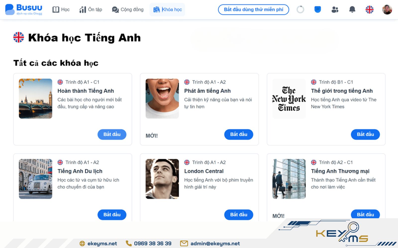 Phần mềm học tiếng ANh Busuu