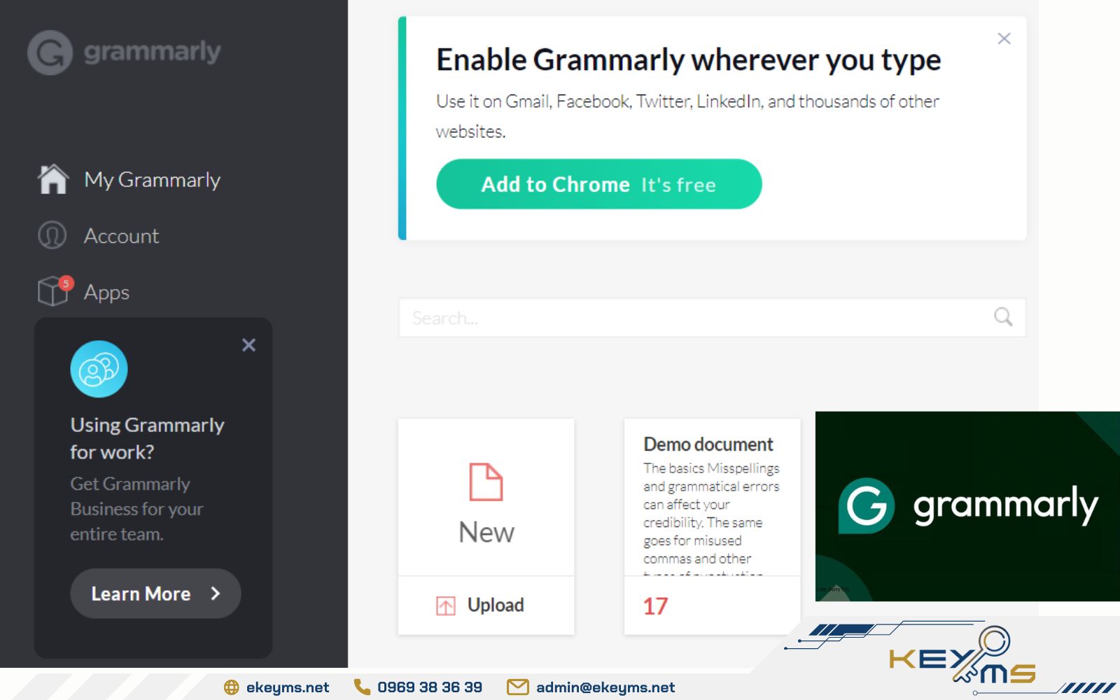 Grammarly - Phần mềm học tiếng Anh, luyện chép chính tả