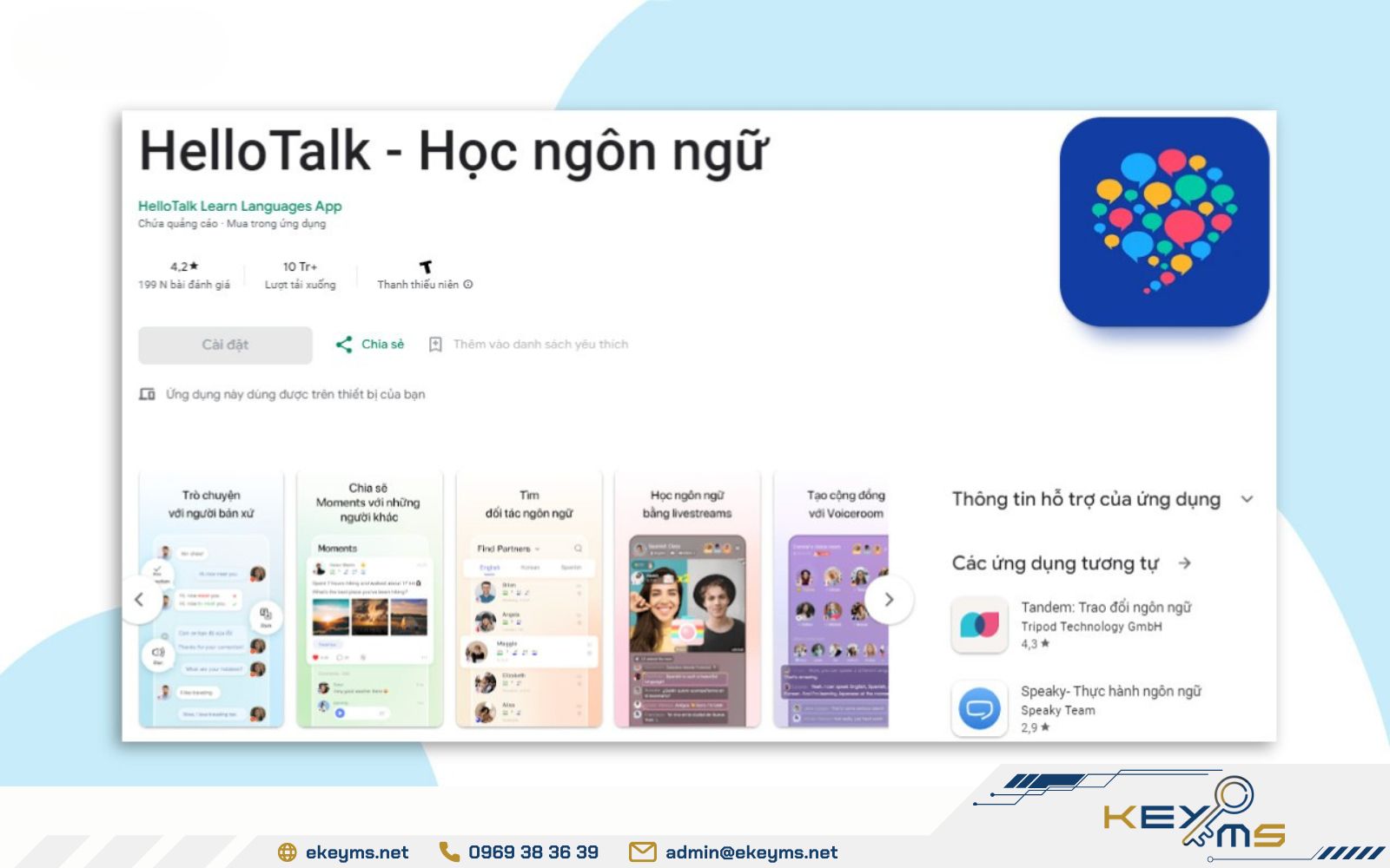 Phần mềm học tiếng anh hay nhất miễn phí - HelloTalk