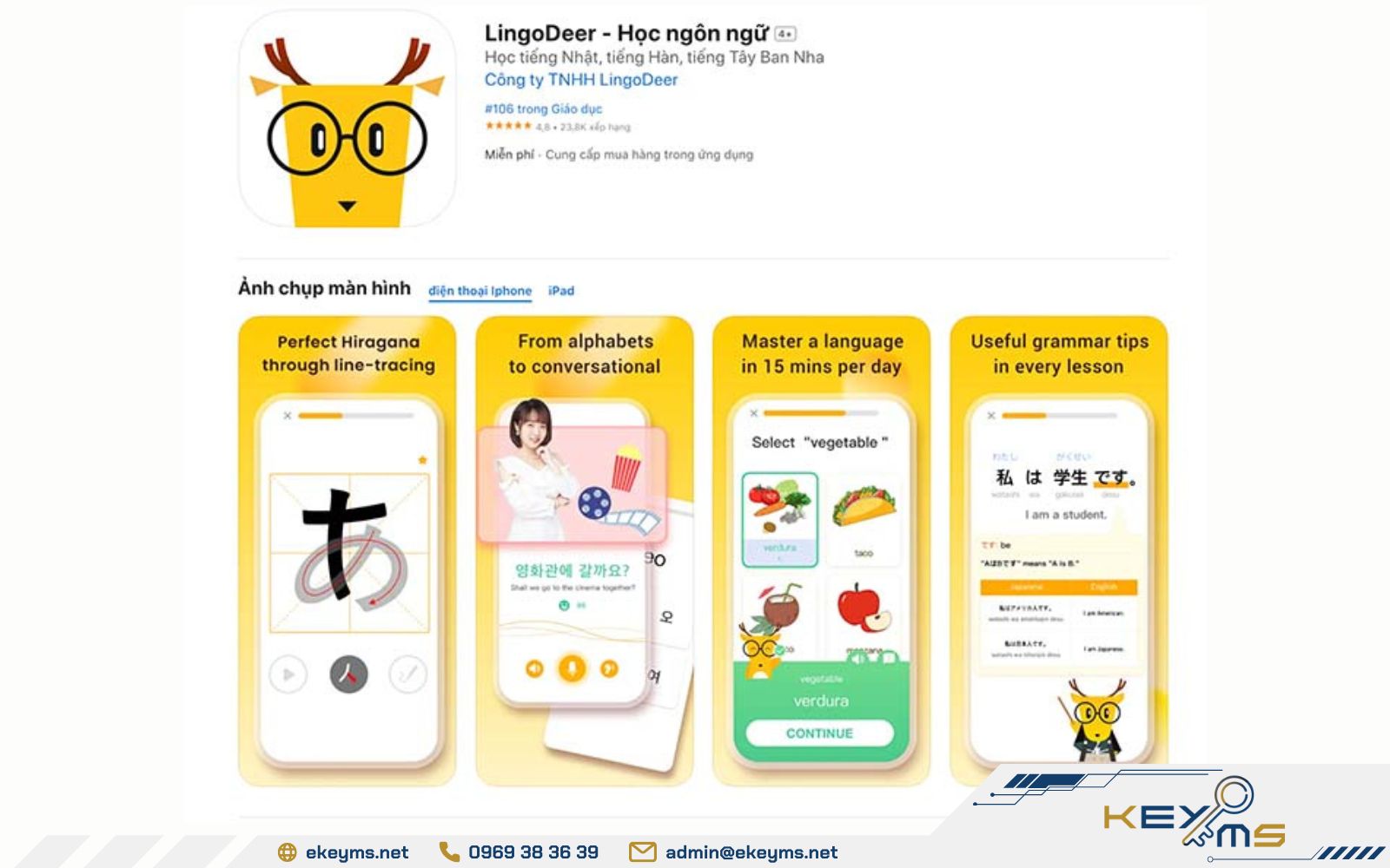 LingoDeer - Một trong các phần mềm học tiếng anh miễn phí