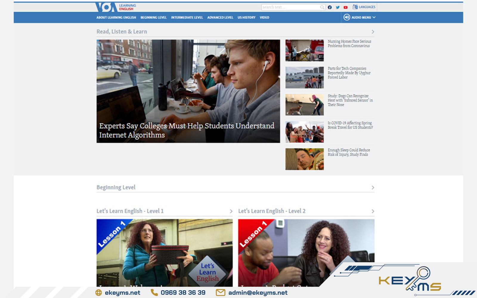 VOA Learning English hỗ trợ nâng cao kỹ năng nghe và nói tiếng Anh