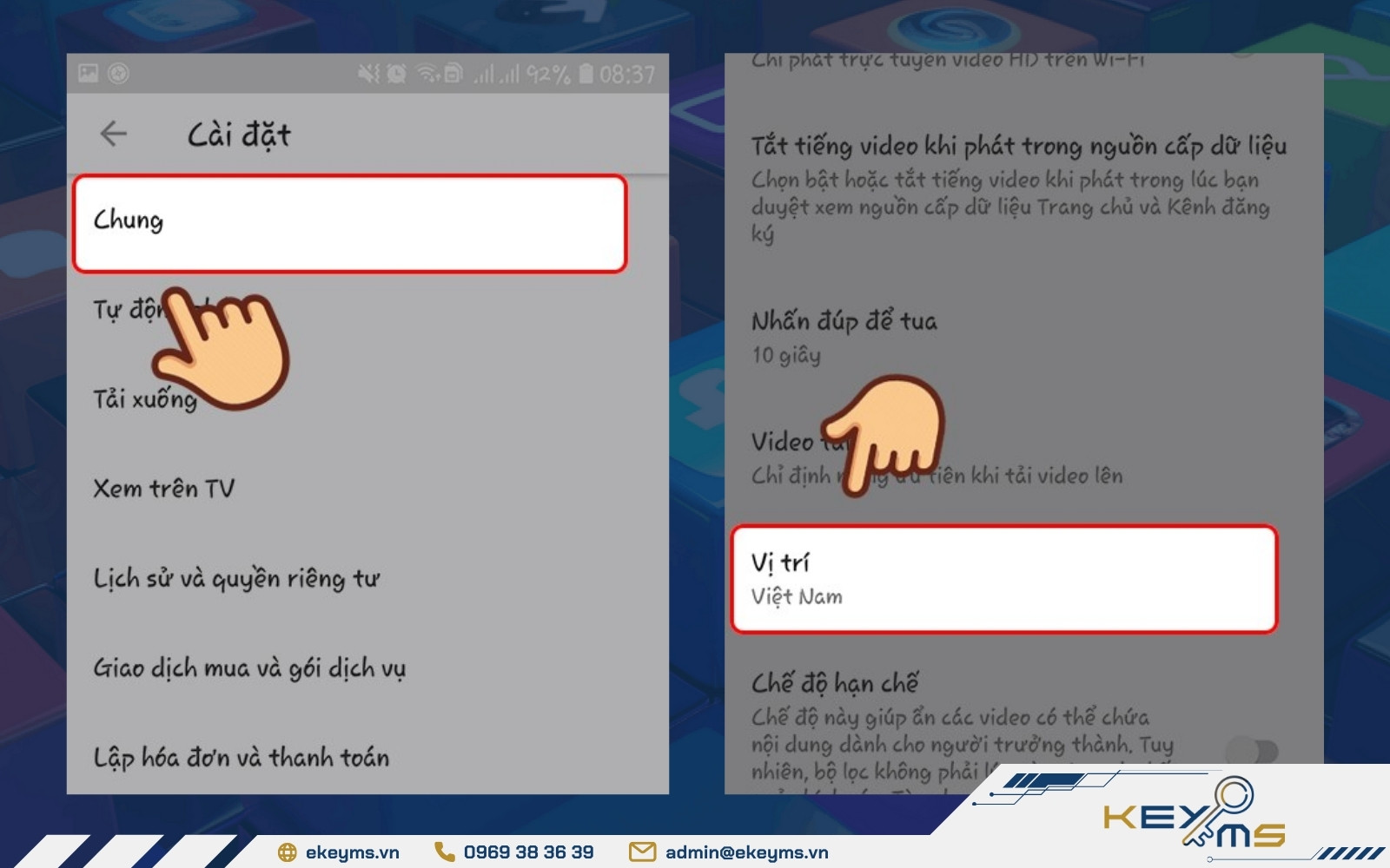 cách chuyển YouTube việt nam sang nước ngoài