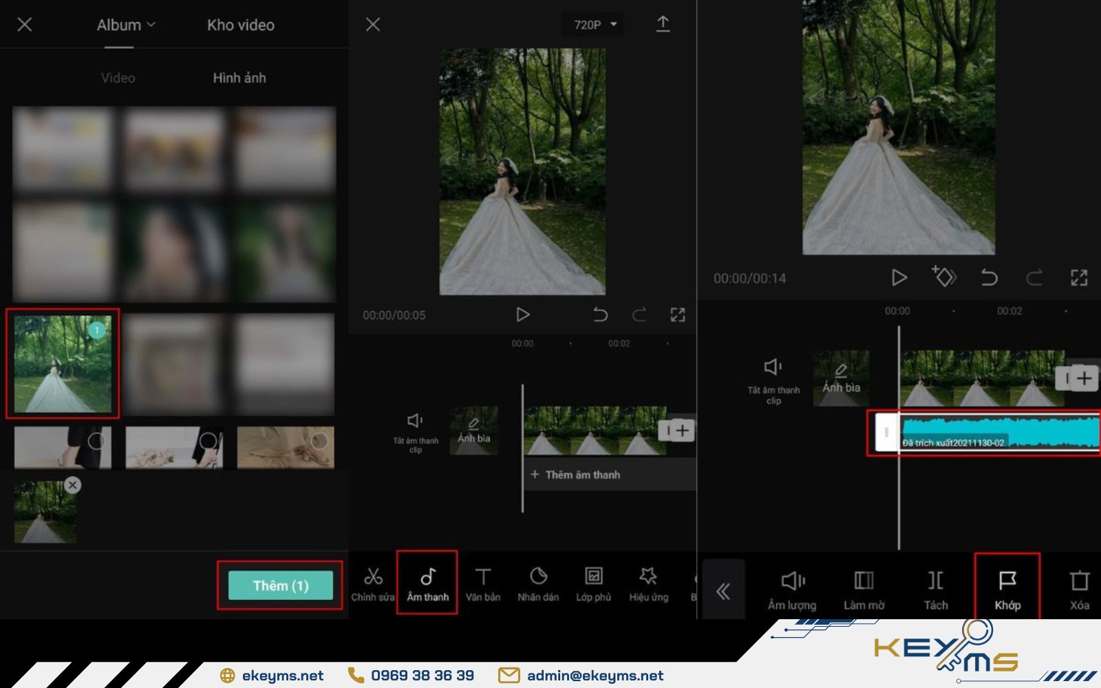 Bước 3: Tùy chọn âm thanh để chèn vào video CapCut