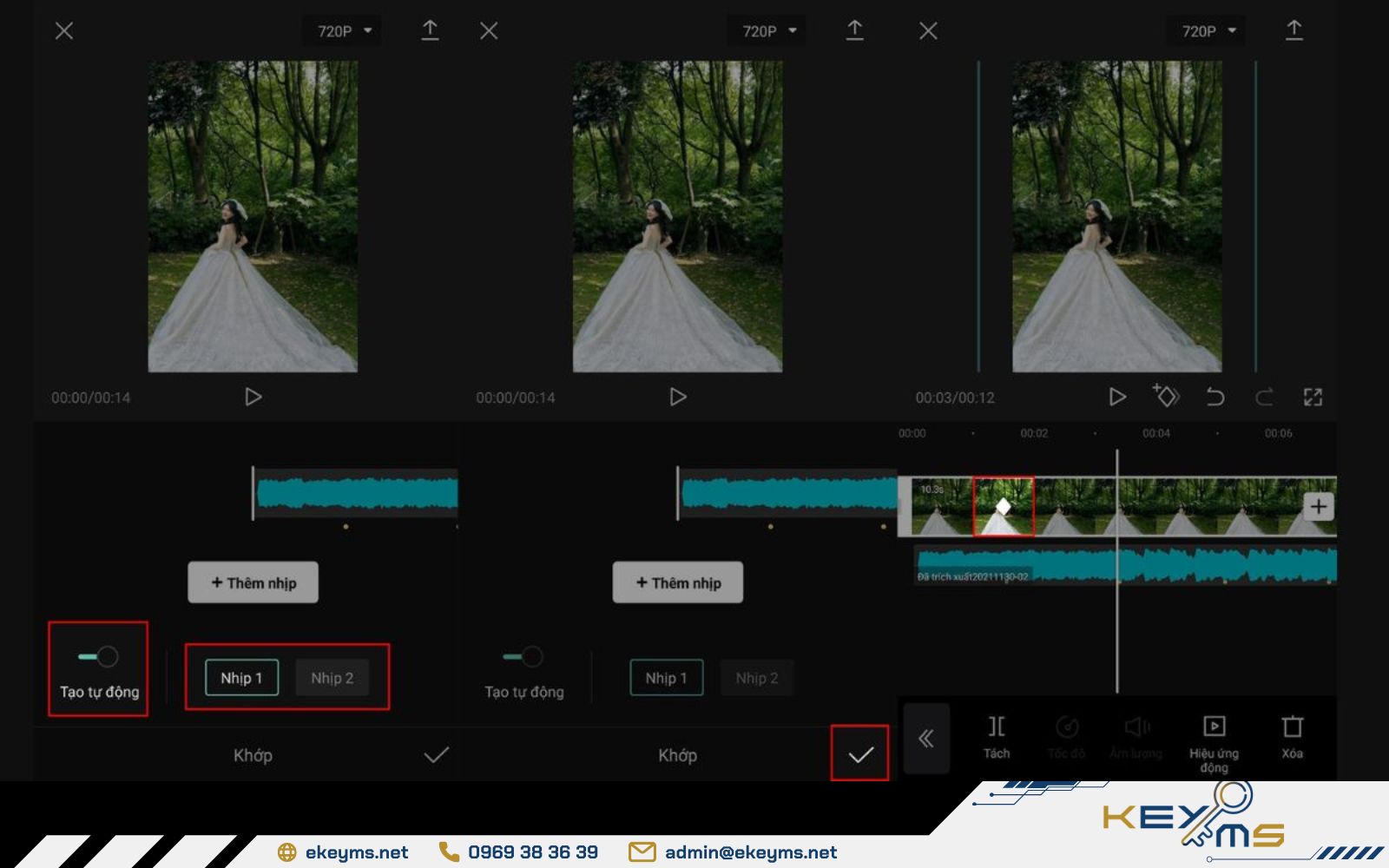 Bước 4: Cách edit video giật giật trên CapCut tự động căn beat