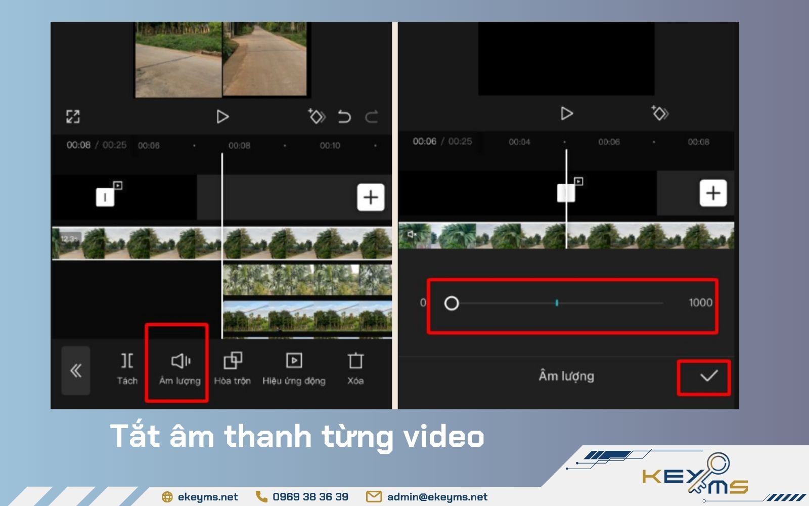 Chọn "Âm lượng" và điều chỉnh về nhỏ nhất để tắt âm thanh