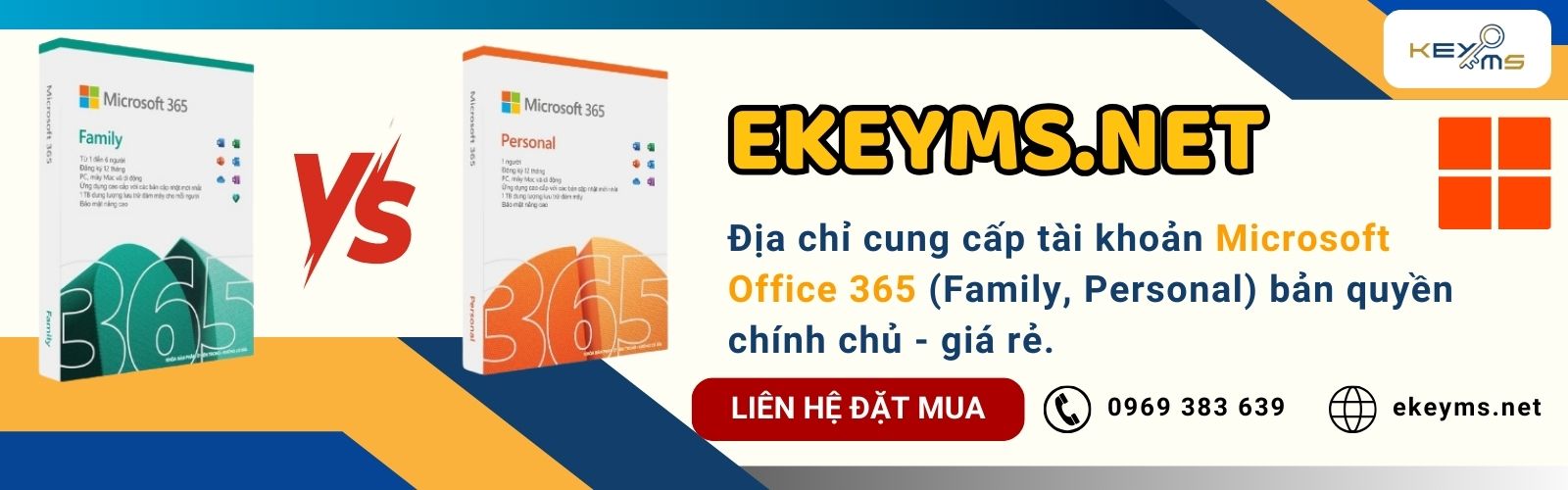 Liên hệ tư vấn đặt mua gói Microsoft Office 365 tại Ekeyms