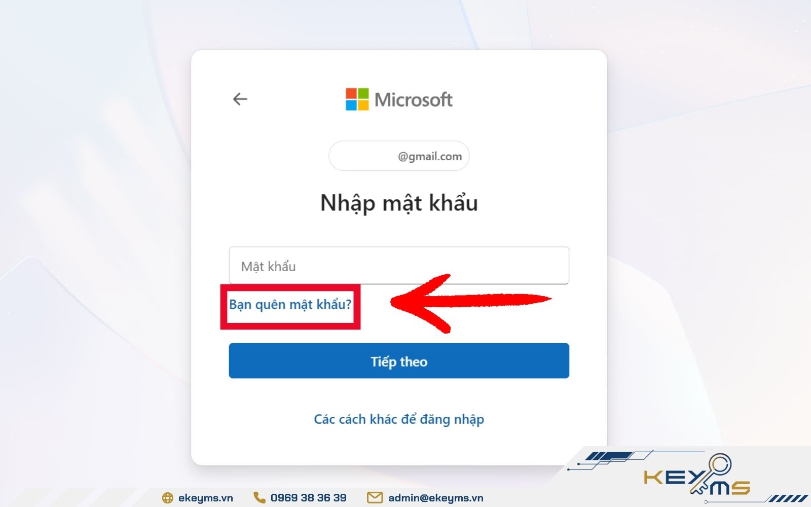 Hướng dẫn lấy lại mật khẩu Office 365 bước 2
