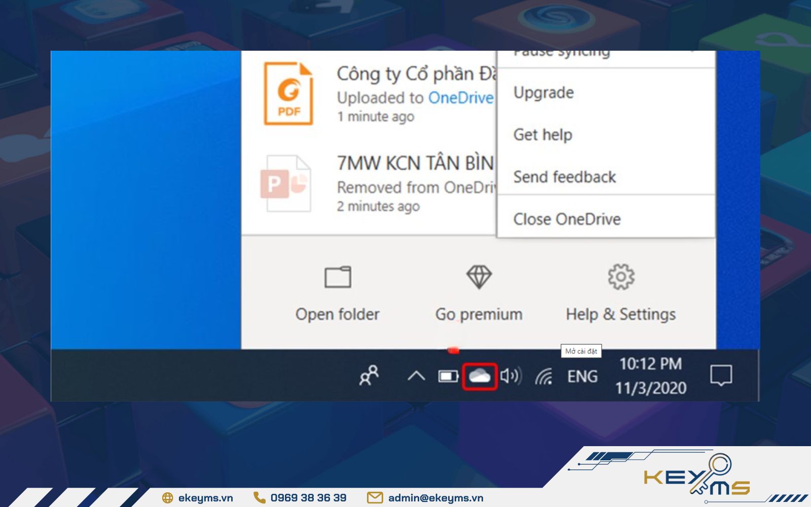 lưu ý biểu tượng khi làm cách đồng bộ OneDrive trên win 10, 11, mac 