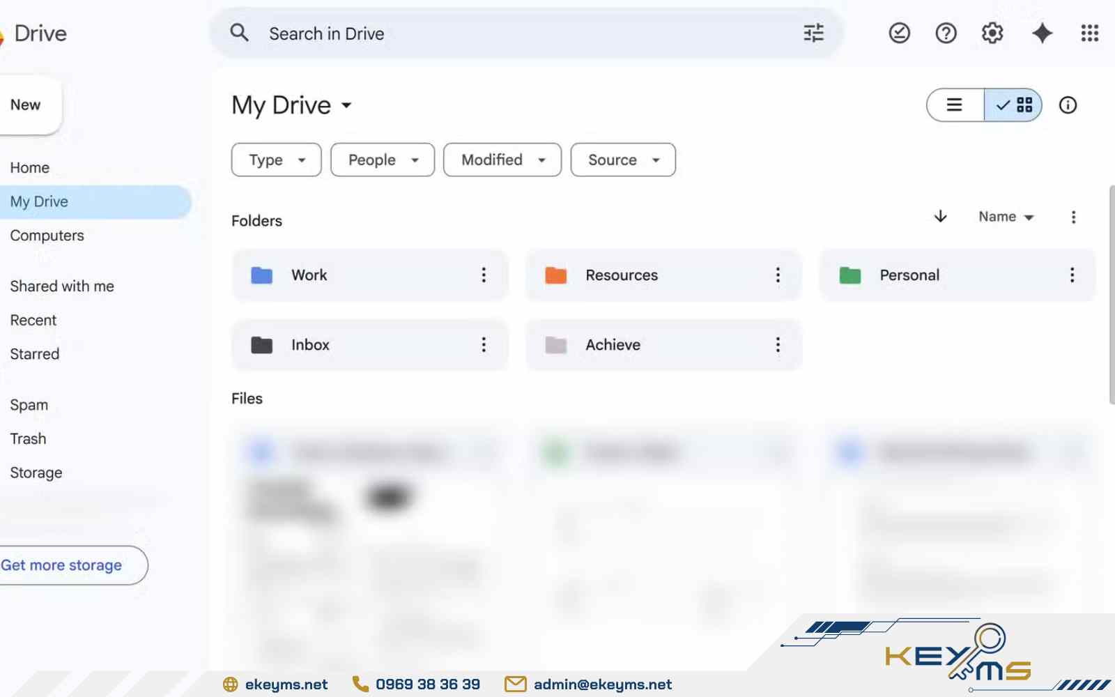 Sắp xếp lại thư mục các tập tin cũng là cách tiết kiệm dung lượng Google One hiệu quả