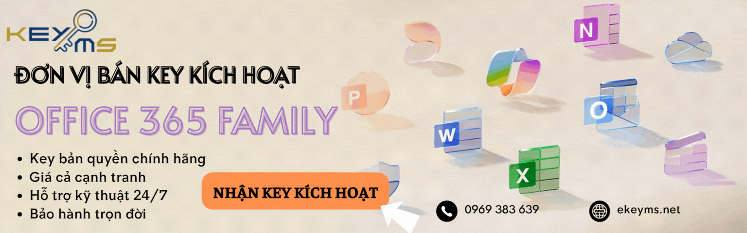 Ekeyms.net - Đơn vị bán key kích hoạt Microsoft 365 Family bản quyền giá tốt