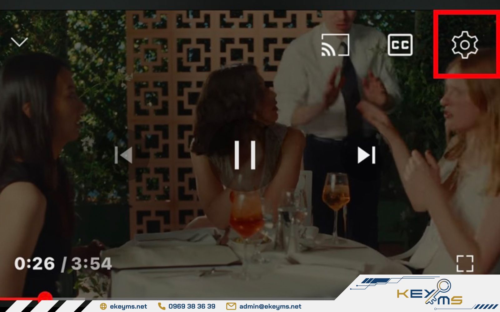 Chọn biểu tượng cài đặt