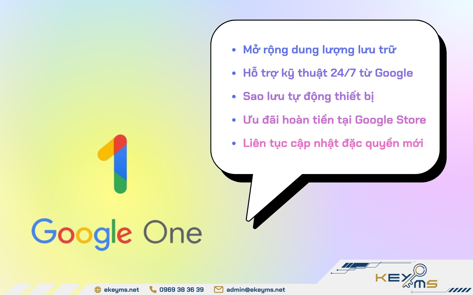 Lợi ích khi nâng cấp Google One