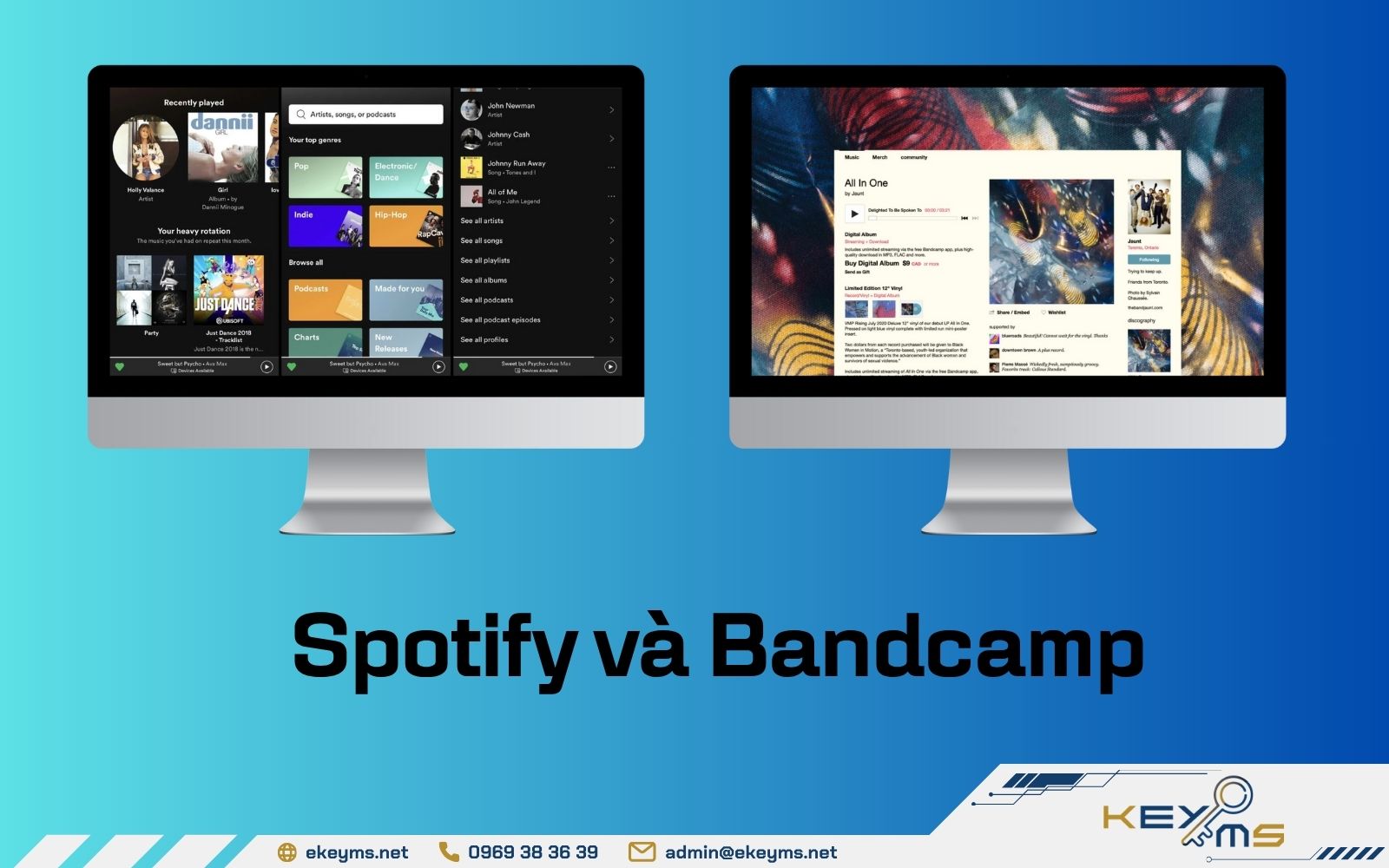 So sánh 2 nền tảng nghe nhạc Spotify và Bandcamp
