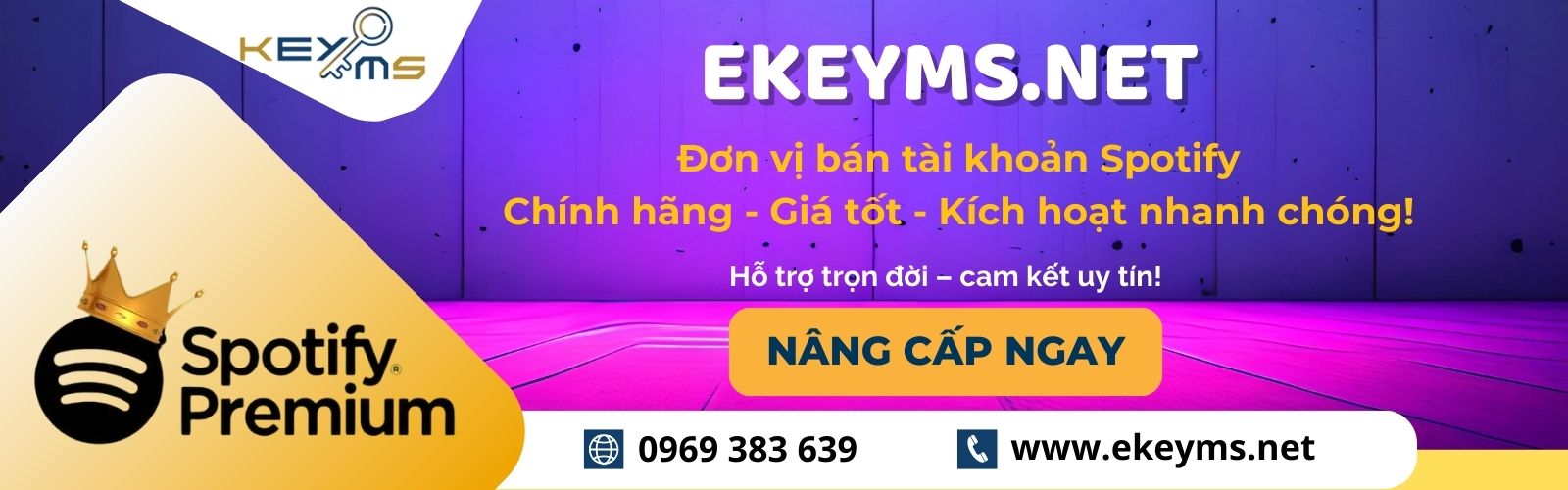 Nâng cấp Spotify Premium tại Ekeyms