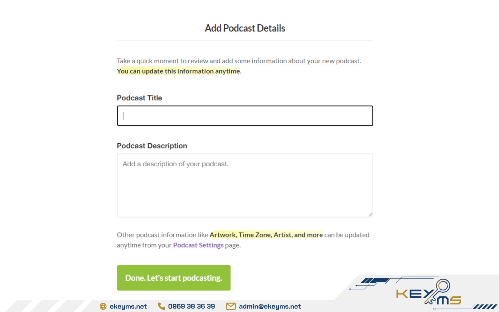 Cách tạo Podcast trên Spotify bằng buzzsprout bước 1