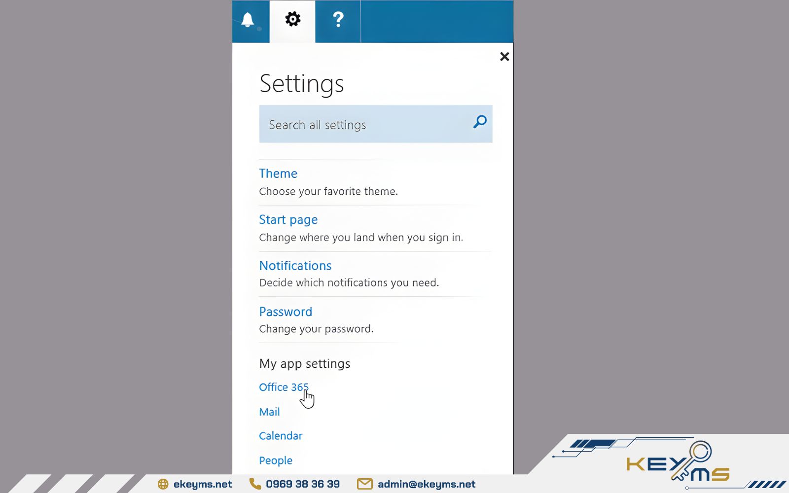 Truy cập vào phần Setting Truy cập mục cài đặt