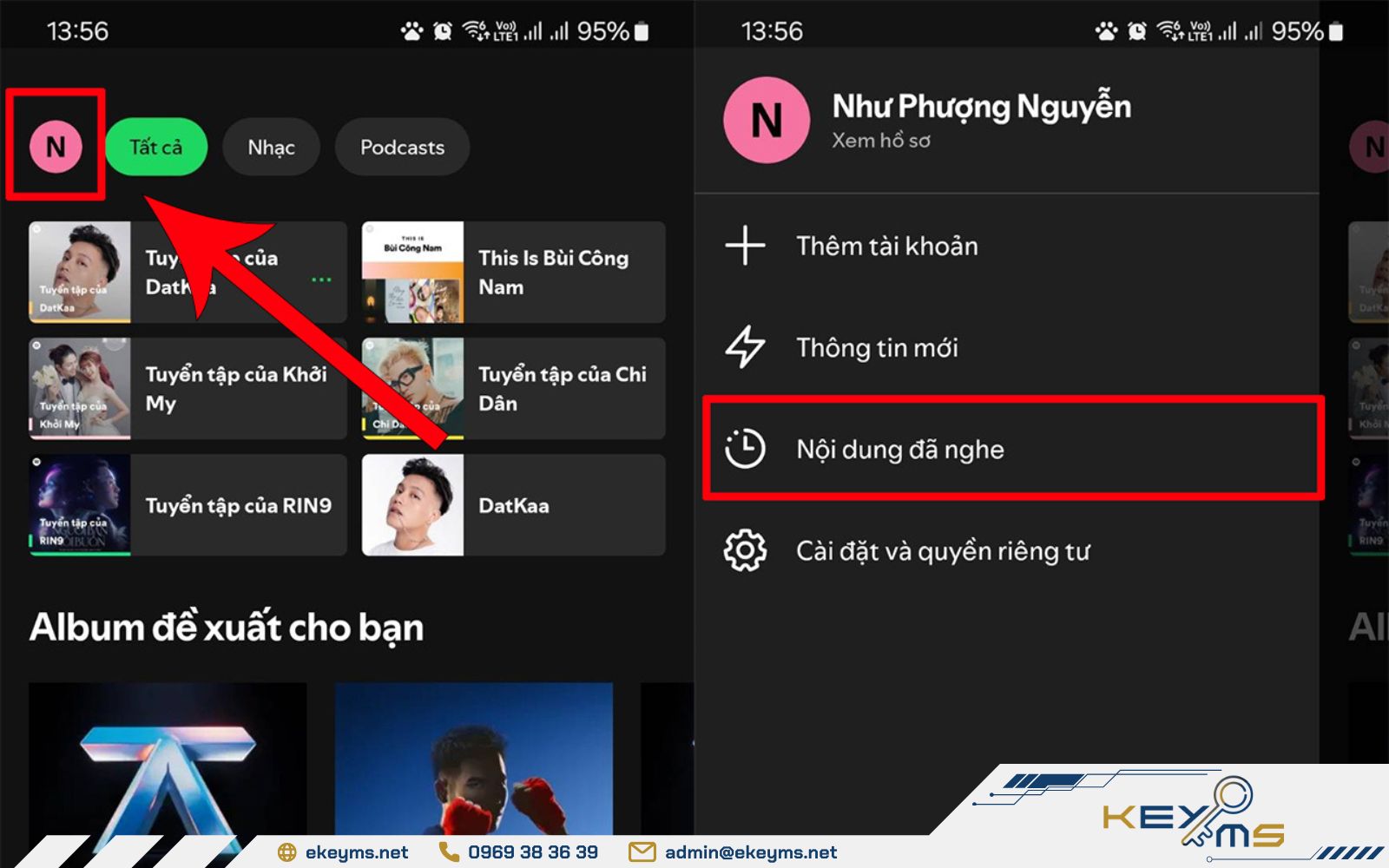 Cách xem lịch sử nghe nhạc trên Spotify bằng điện thoại