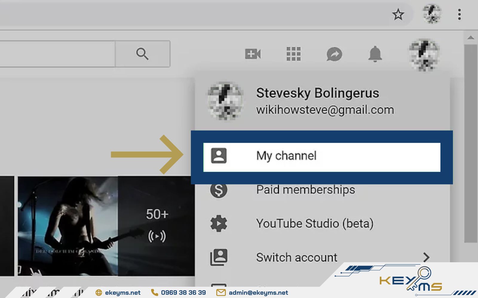 Chọn vào mục My Channel
