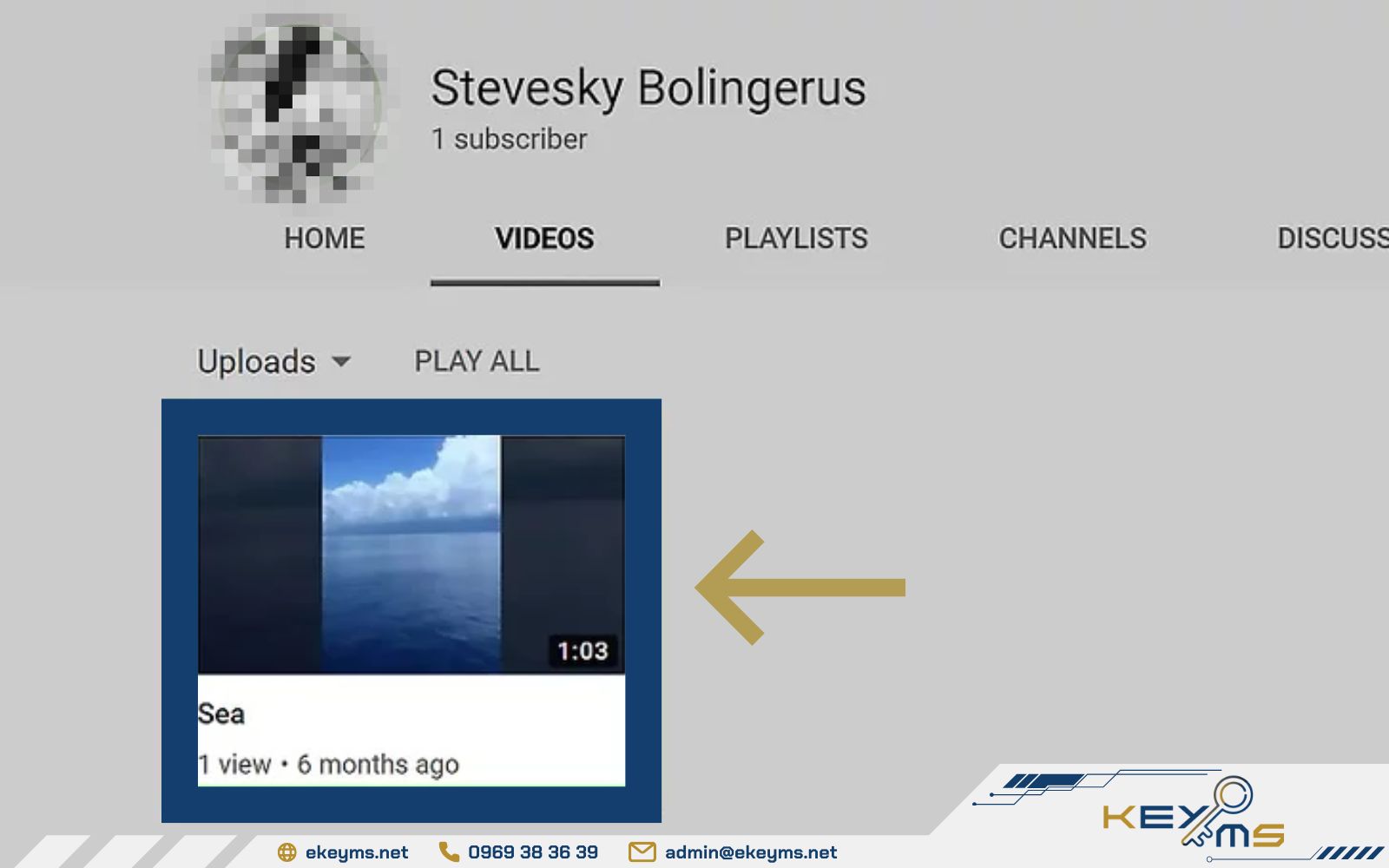 Chọn video có chứa bình luận của người dùng muốn chặn