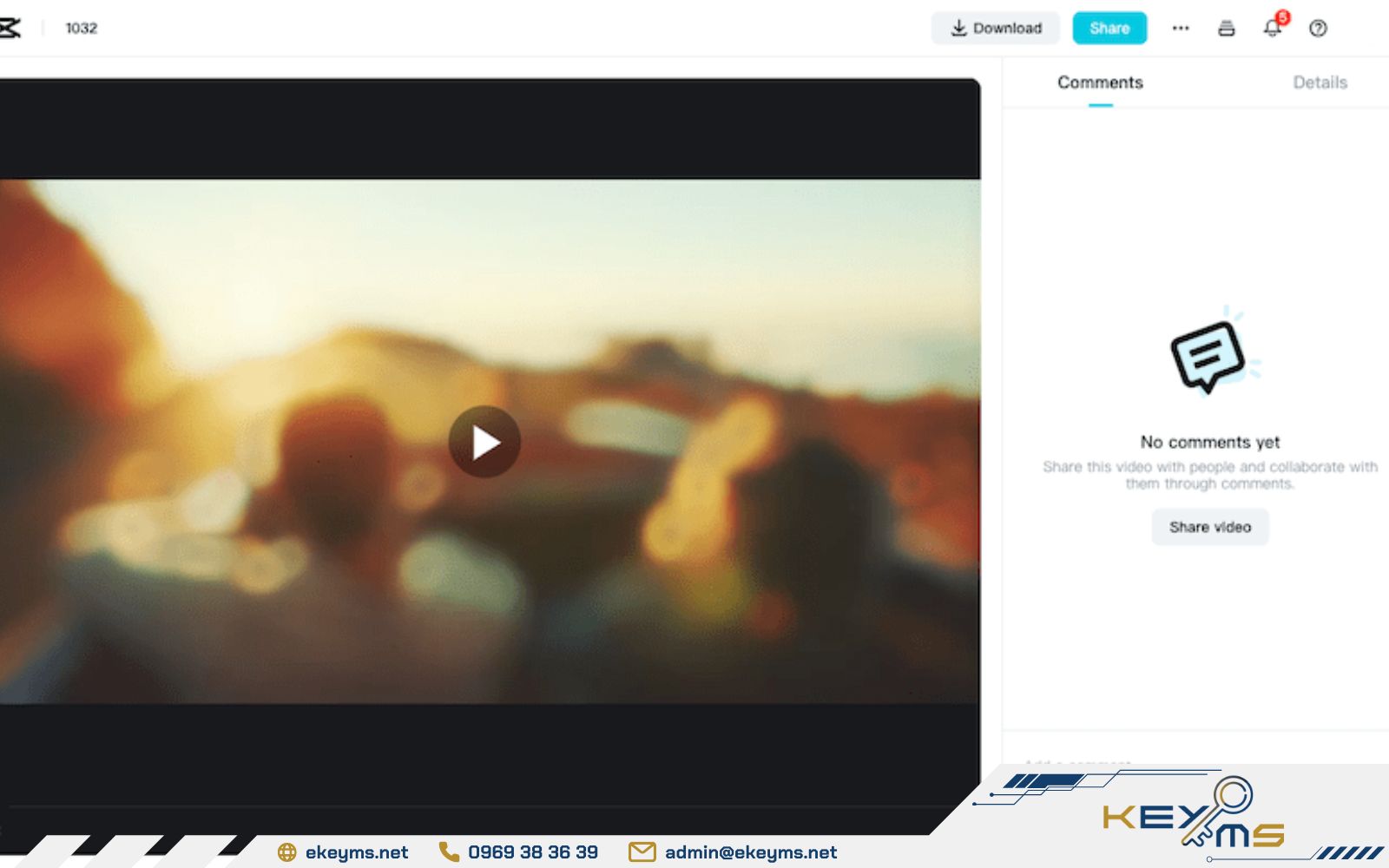 Dán đường link vào trình duyệt và tải video về thiết bị