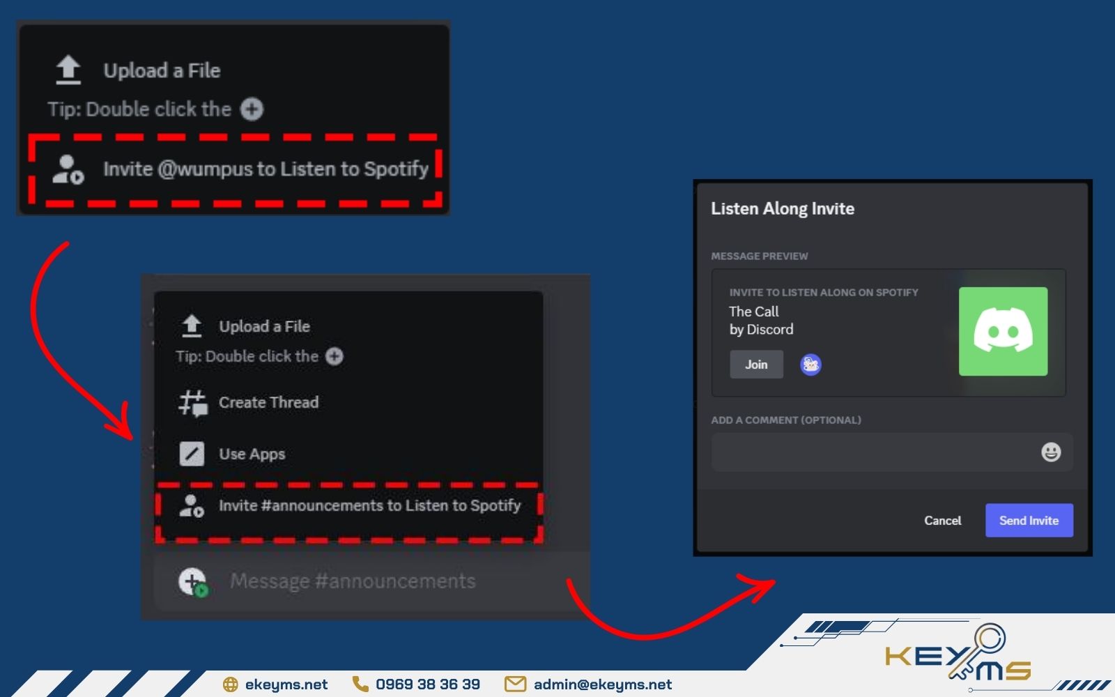 chia sẻ âm nhạc Spotify trên Discord qua tin nhắn