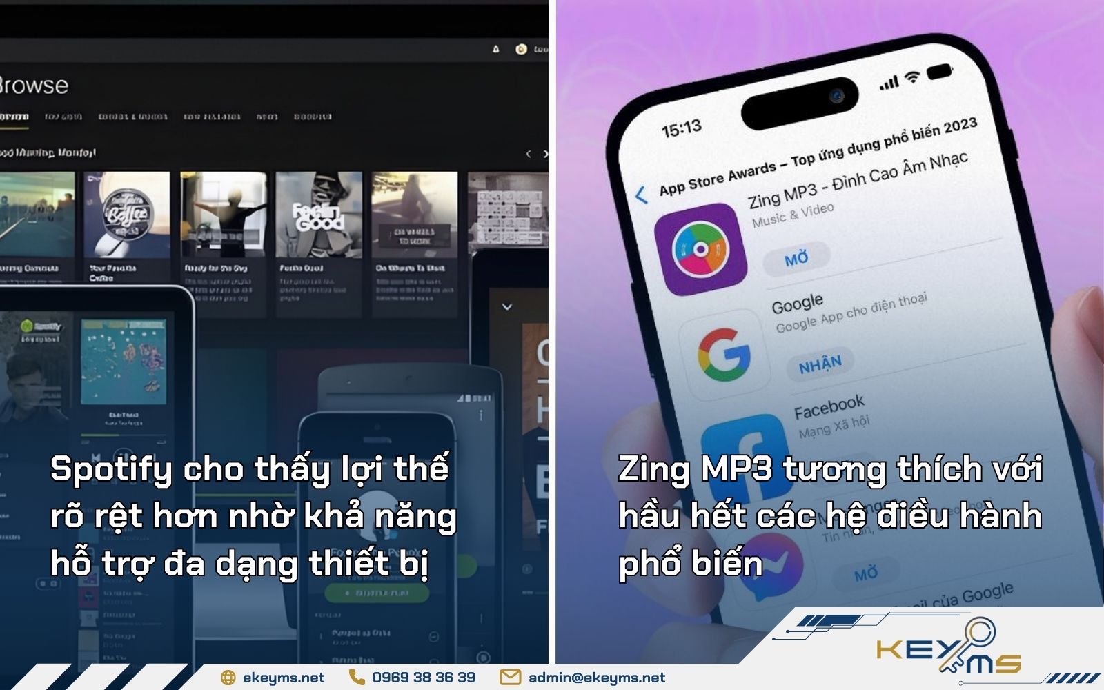So sánh về nền tảng và thiết bị hỗ trợ